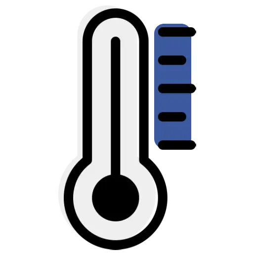 A thermometer with the symbol for temperature in it.